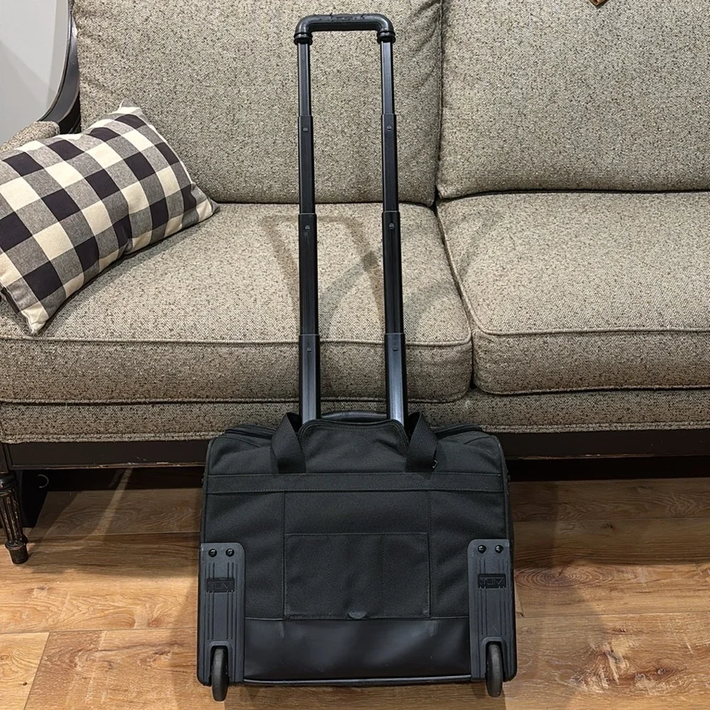EUC TUMI Black Rolling Duffel Bag Briefcase 2221D3 Carry On